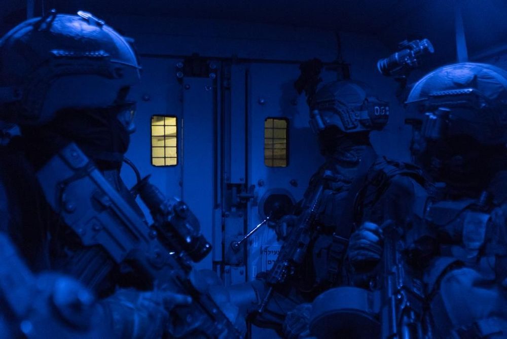 Israeli soldiers during an overnight operation in the West Bank to locate illegal weapons.