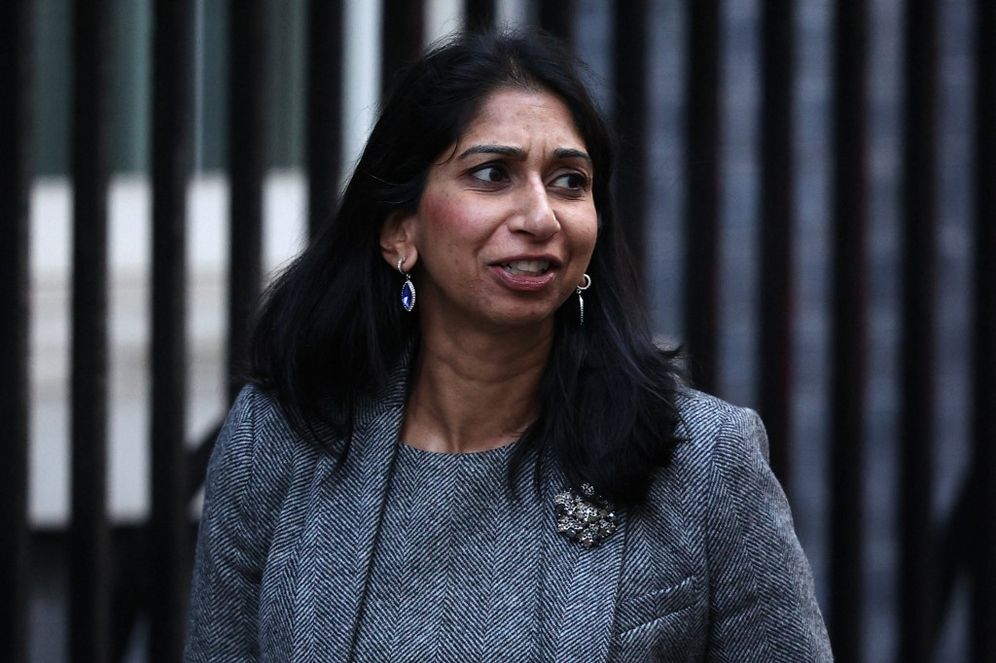 Britain's Home Secretary Suella Braverman arrives for the weekly cabinet meeting at 10 Downing Street in London, the United Kingdom, on October 18, 2022.