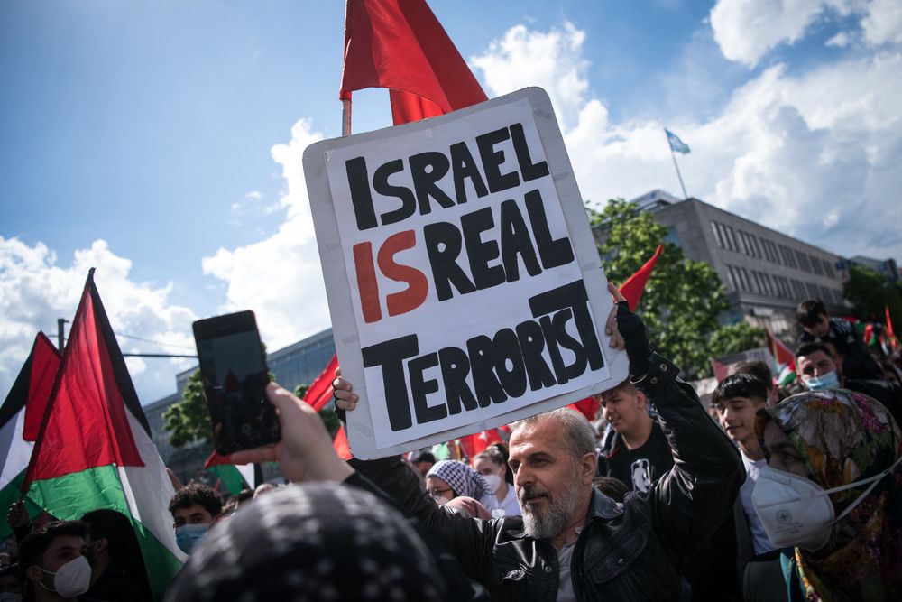 A file photo of an anti-Israeli demo in Berlin