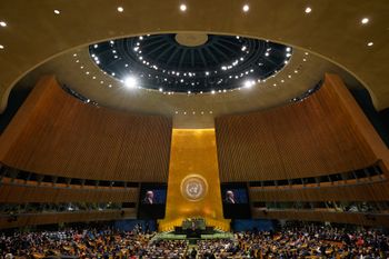 United Nations Secretary-General Antonio Guterres speaks during the 81st session of the United Nations General Assembly at United Nations headquarters, Tuesday, Sept. 22, 2026. (AP Photo/Seth Wenig)
