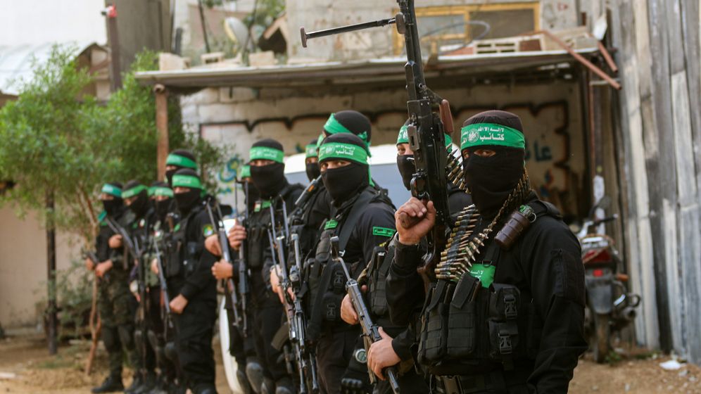 Hamas terrorists in the Gaza Strip