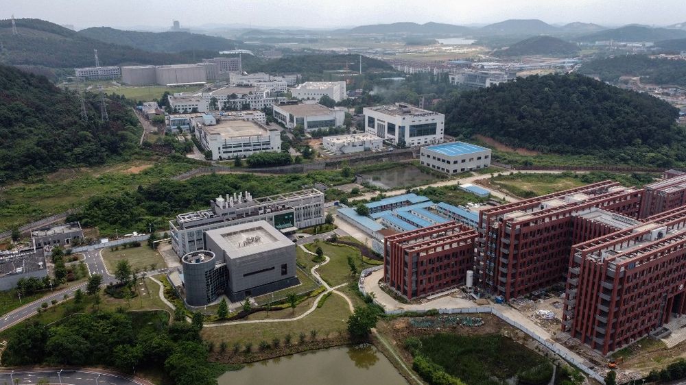 Le laboratoire P4 (centre L) sur le campus de l'Institut de virologie de Wuhan, dans la province centrale chinoise du Hubei, le 27 mai 2020