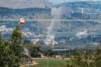 Direct impact of a rocket fired from southern Lebanon toward Kiryat Shmona, Israel.