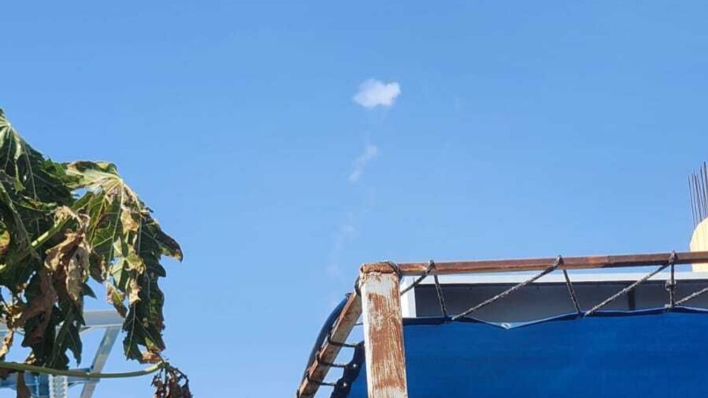 Screenshot Interception of Iranian missile in Aqaba, as seen from Eilat