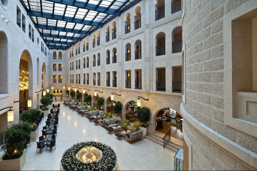 Amit Giron European-style outdoor dining at the Waldorf Astoria Hotel Jerusalem, Israel.