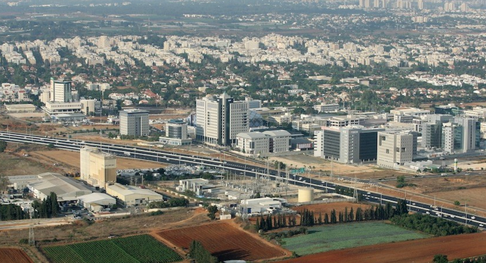 Vue aérienne de Raanana. 
