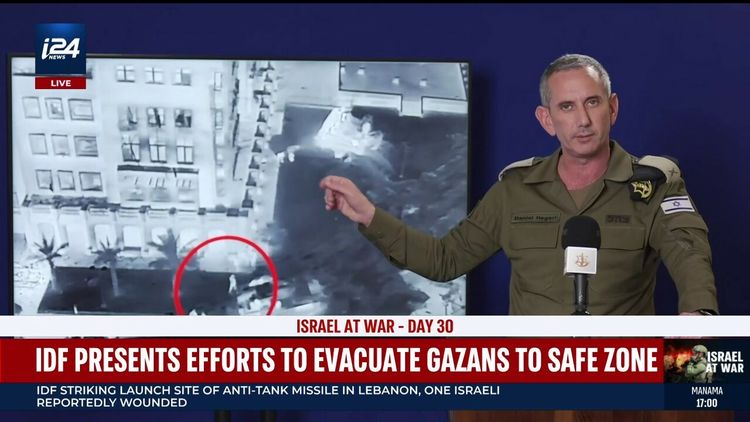 IDF spokesperson Daniel Hagari offers a presentation for the foreign press in Israel.