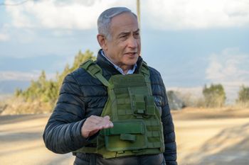 Prime Minister Benjamin Netanyahu on the border with Lebanon