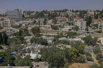 A general view shows the Sheikh Jarrah neighborhood of east Jerusalem on July 26, 2021.