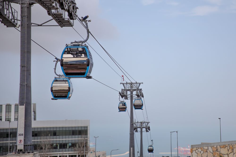 The new cable railway in the northern Israeli city of Haifa on March 8, 2022.