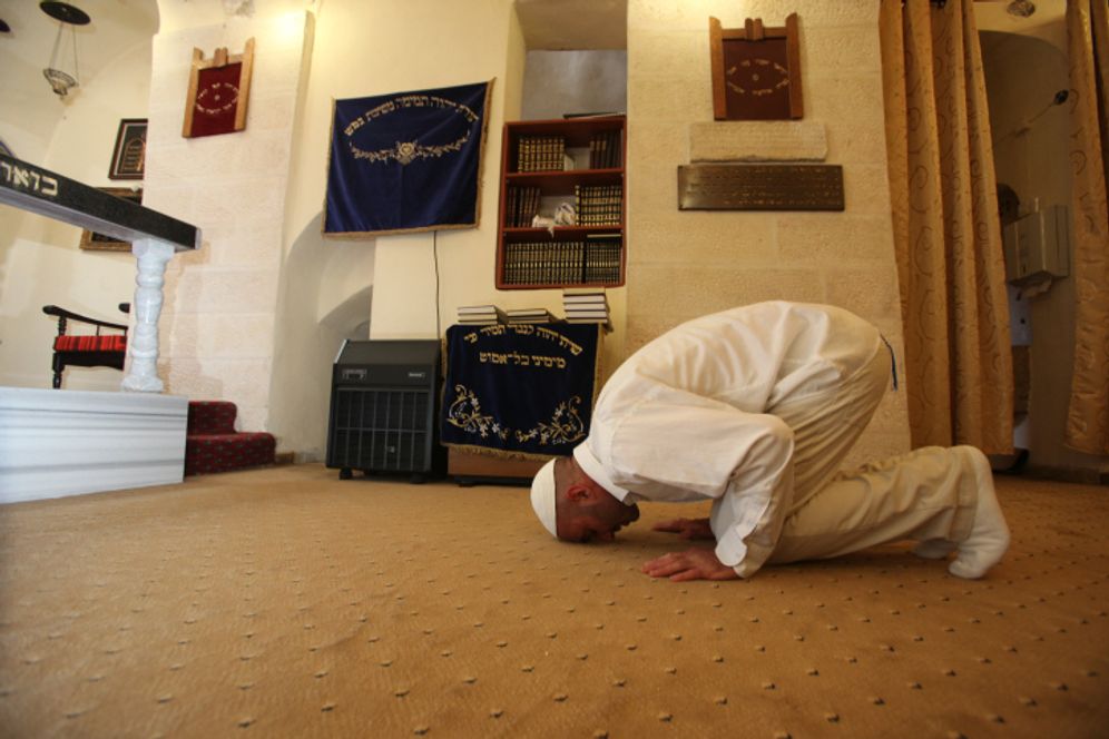 A file photo of a Karaite man in prayer.
