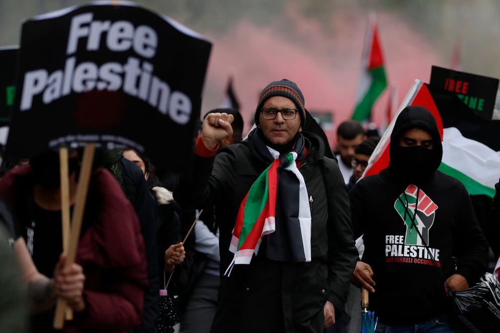 File photo of a pro-Palestinian rally in London 