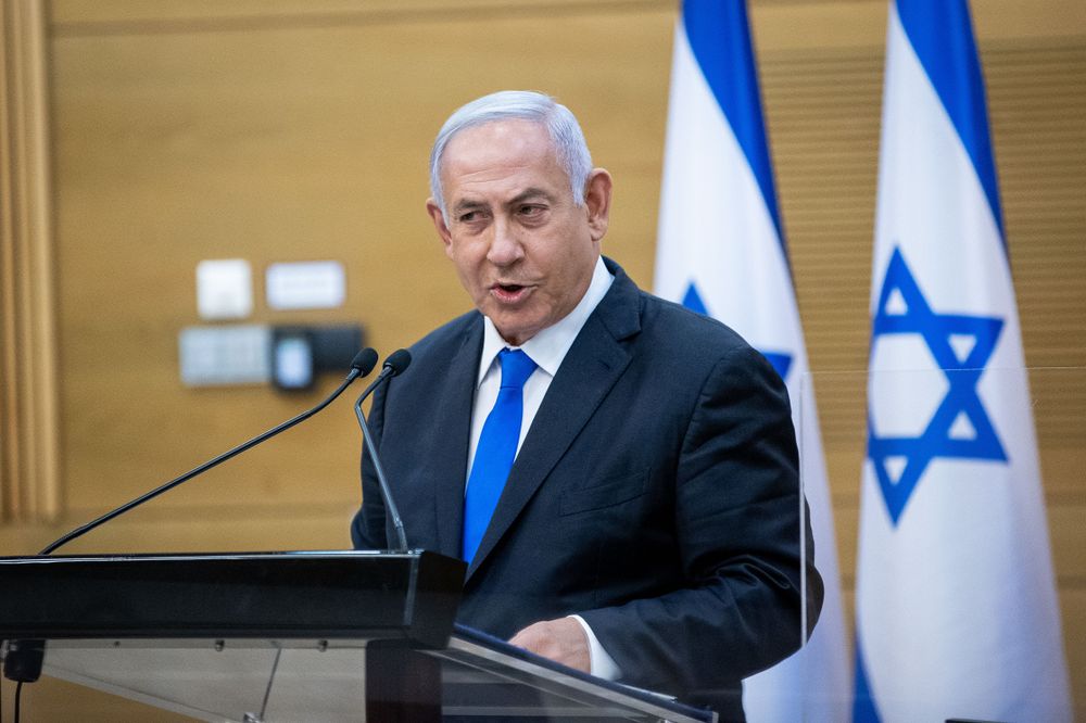 Le Premier ministre israélien Benyamin Netanyahou lors d'une conférence de presse à la Knesset, le Parlement israélien à Jérusalem, le 21 avril 2021