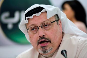 Saudi journalist Jamal Khashoggi speaks during a press conference in Manama, Bahrain, December 15, 2014.