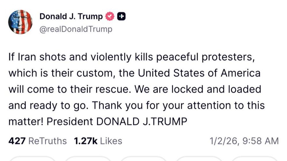 Donald Trump's post on Truth Social 