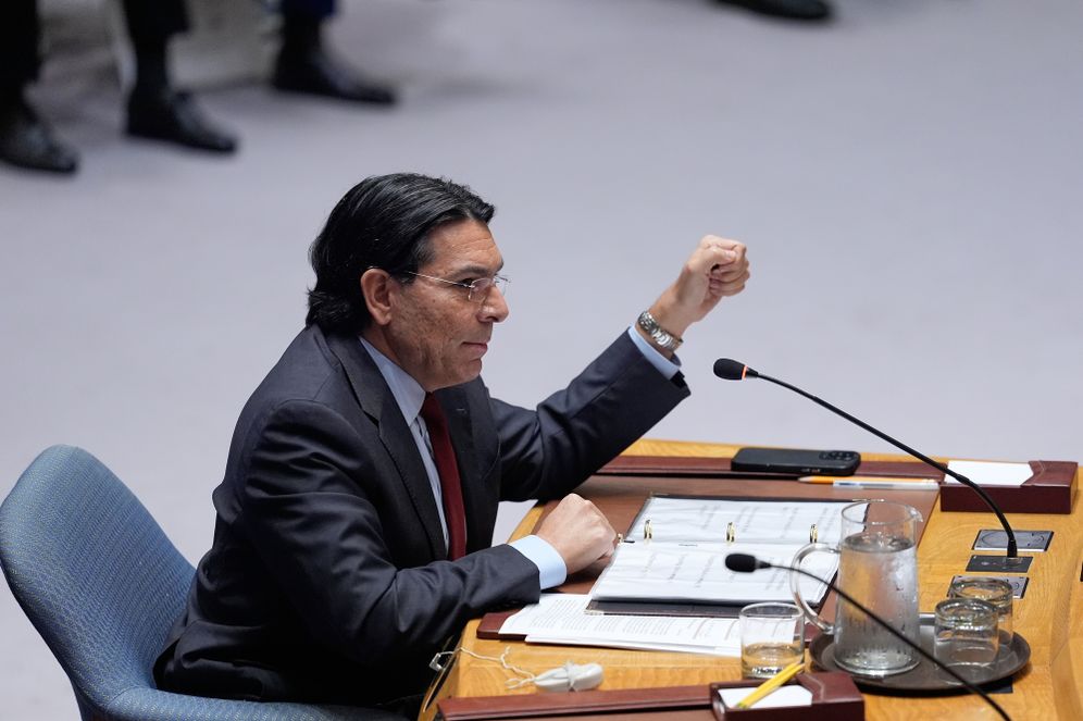 (AP Photo/Seth Wenig) Israel Ambassador to the United Nations Danny Danon speaks during a meeting of the Security Council at U.N. headquarters, Wednesday, March 11, 2026.