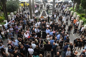 Rassemblement de Chrétiens au monastère Stella Maris pour protester contre les prières juives, à Haïfa, Israël