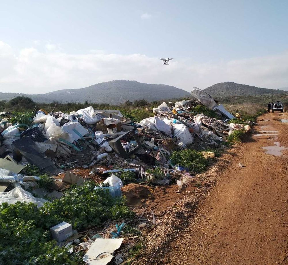 Illegal construction waste dumps in northern Israel.