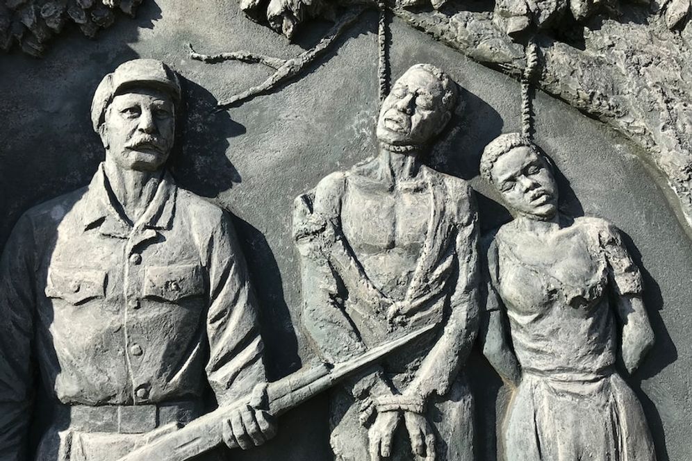 A memorial in the Namibian capital Windhoek to the genocide of the Herero and Nama people committed between 1904 and 1908 by German colonial troops, on June 4, 2019.