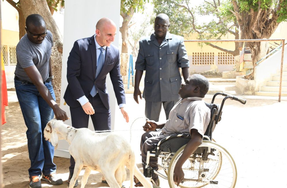 Une chèvre distribuée à une famille nécessiteuse par l'ambassadeur d'Israël au Sénégal, Ben Bourgel, à l'occasion de la fête musulmane de l’Aïd el-Kébir