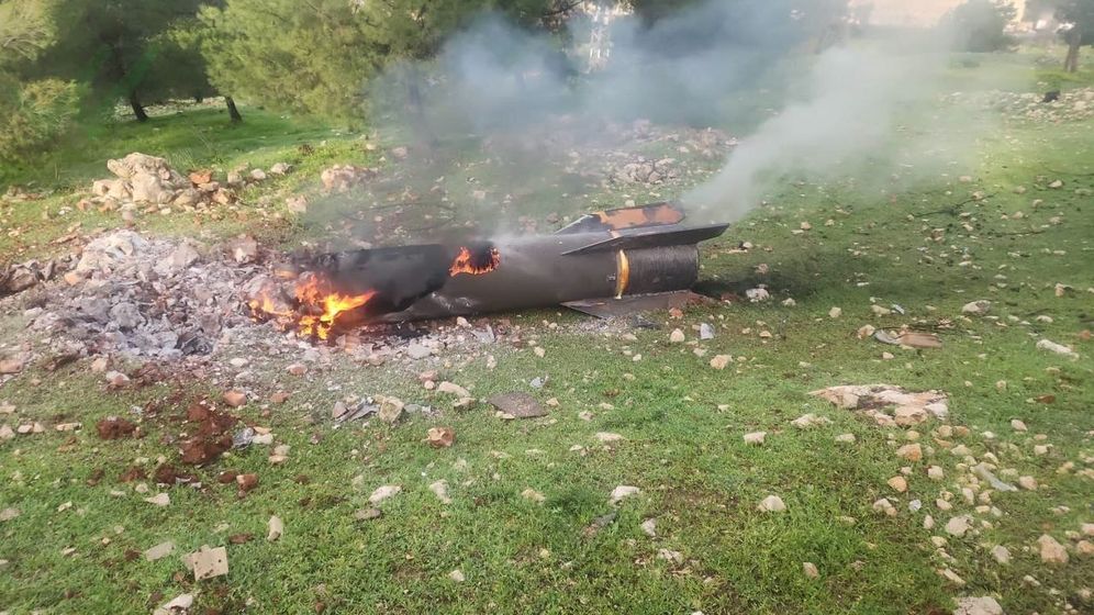 Footage of a fragment falling in Safed due to launches from Iran, 23.3.26