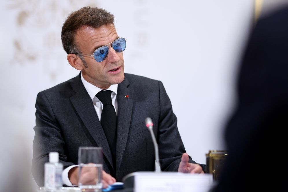 France's President Emmanuel Macron chairs the fifth follow-up meeting on combating drug trafficking, at the Elysee presidential Palace in Paris, Thursday July 2, 2026