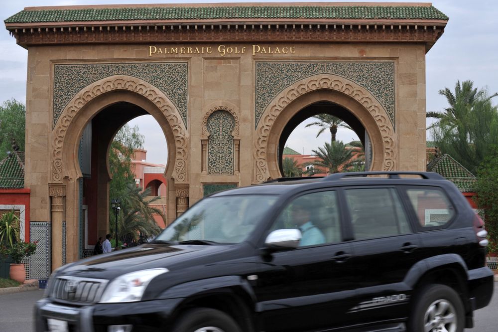 Entrée du palace de la palmeraie de Marrakech le 11 novembre 2011