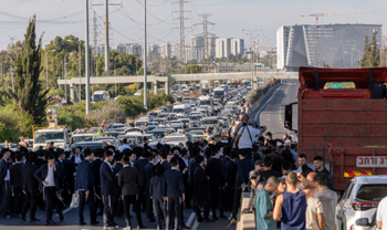 Haim Goldberg / Flash90 Des manifestants orthodoxes