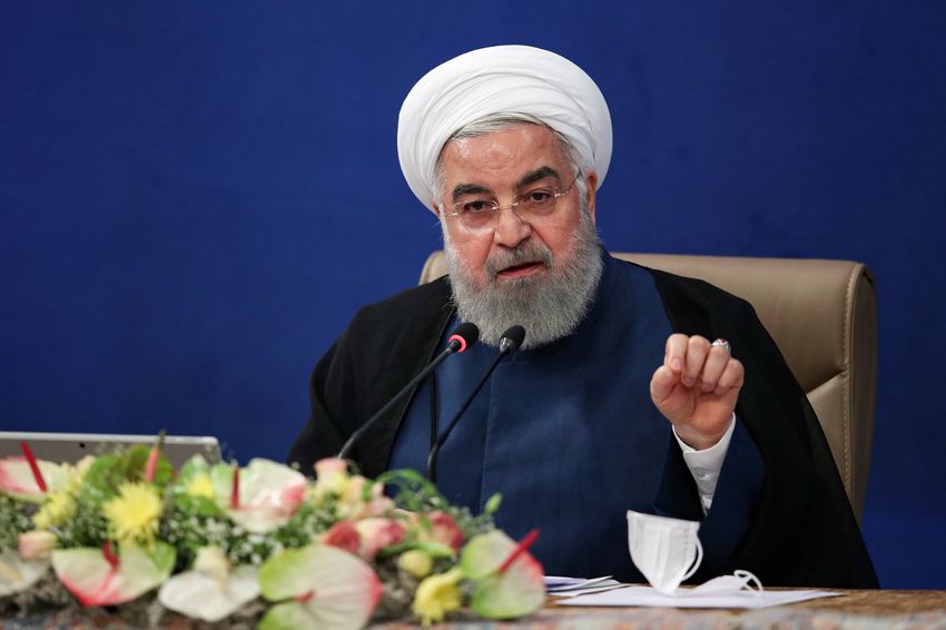 Illustration - Le président Hassan Rohani lors d'une session du cabinet à Téhéran, en Iran, le 8 juillet 2020.
