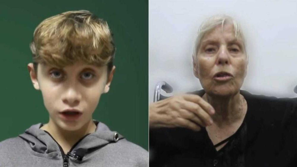 Israelis hostages Yagil Jacob and Hanna Katzir, seen here in a Palestinian Islamic Jihad hostage video