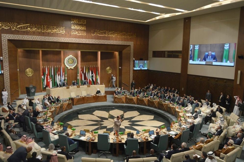 (Egyptian Ministry of Foreign Affairs via AP) اجتماع في جامعة الدول العربية