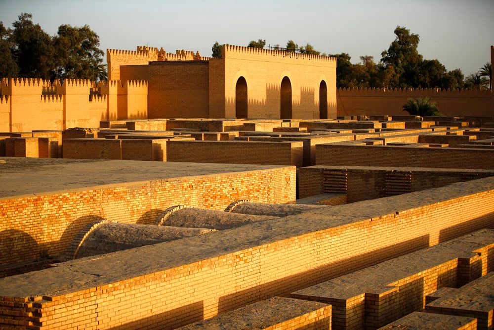 A general view of the archaeological site of Babylon, Iraq, on March 21, 2021.
