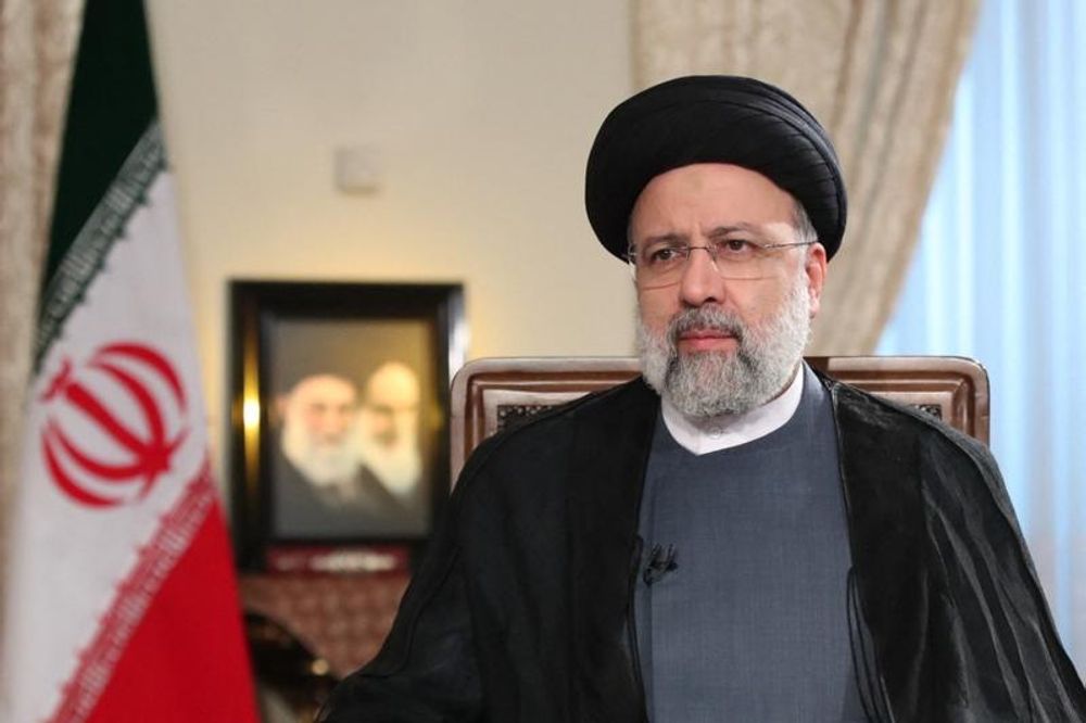 A handout picture provided by the Iranian presidency on September 4, 2021 shows Iranian president Ebrahim Raisi during and interview.