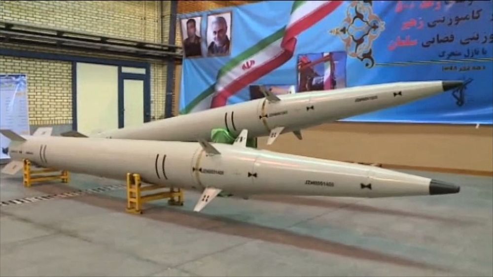 File photo of the Raad-500 missile, a short-range ballistic missile being unveiled by Iran's Islamic Revolutionary Guard Corps (IRGC) 