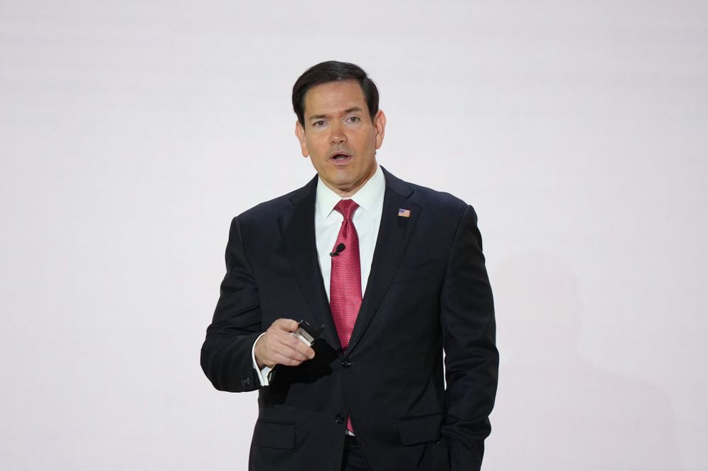 (AP Photo/Mark Schiefelbein) Secretary of State Marco Rubio, addresses members of the audience ahead of President Donald Trump's scheduled remarks at the Andrew W. Mellon Auditorium, Tuesday, Sept. 29, 2026, in Washington.
