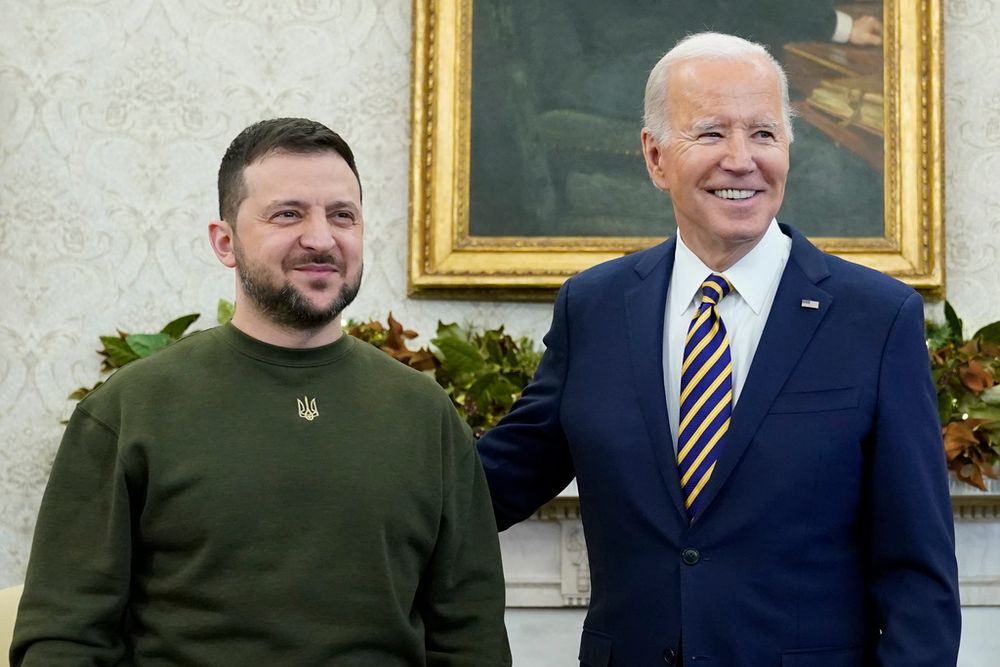 الرئيس الأمريكي جو بايدن يلتقي بالرئيس الأوكراني فولوديمير زيلينسكي في البيت الأبيض، الأربعاء 21 ديسمبر 2022