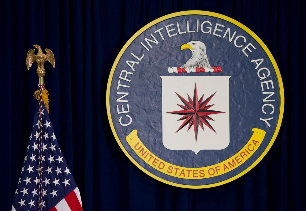 This file photo shows the seal of the Central Intelligence Agency at CIA headquarters in Langley, the United States.