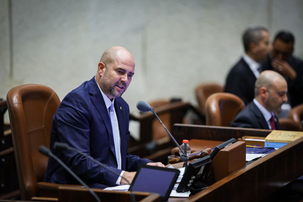 Le nouveau président de la Knesset, Amir Ohana juste après son élection, le 29 décembre 2022