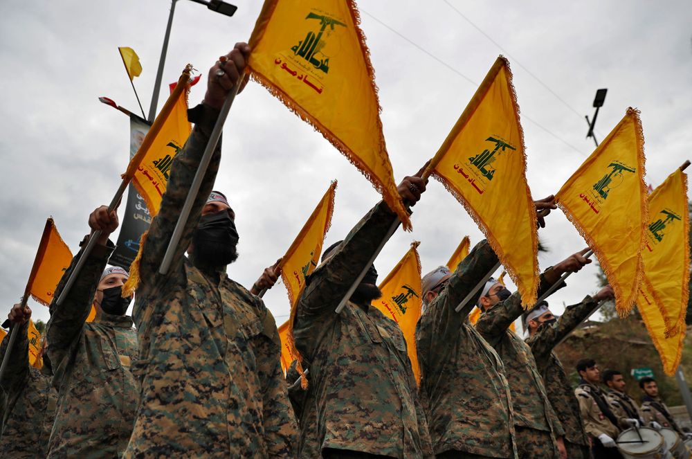 Hezbollah operatives in the southern suburbs of Beirut, Lebanon January 4, 2022