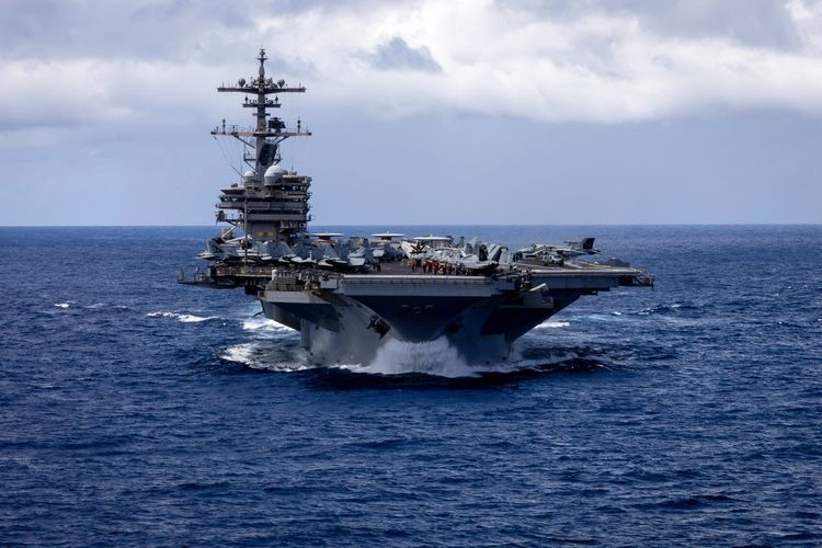 USS George H.W. Bush aircraft carrier sails in the US Central Command area of responsibility in the Indian Ocean, April 23, 2026