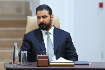 raqi Prime Minister-designate Ali al-Zaidi attends the meeting of the Coordination Framework political bloc in Baghdad, Iraq, Monday, April 27, 2026