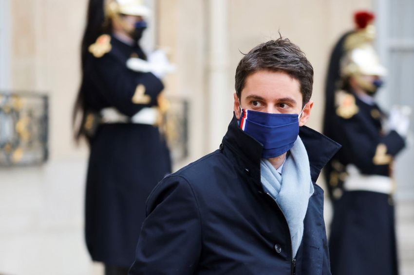 Le porte-parole du gouvernement français, Gabriel Attal, à l'Elysée, le 6 janvier 2021.