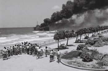 Picture of the Altalena off the coast of Israel