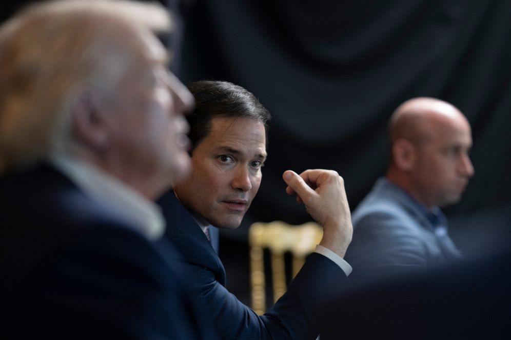 President Donald Trump monitors U.S. military operations in Venezuela, with Secretary of State Marco Rubio and White House deputy chief of staff Stephen Miller at Mar-a-Lago in Palm Beach, Fla., Saturday, Jan. 3, 2026.