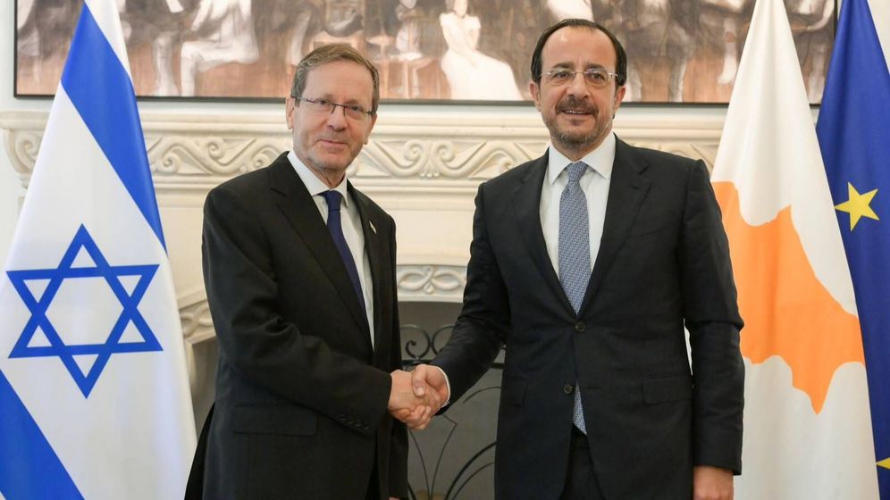 Maayan Toaf / GPO Le président israélien Isaac Herzog et son homologue chypriote Níkos Christodoulídis au palais présidentiel de Nicosie, Chypre, le 10.09.2026