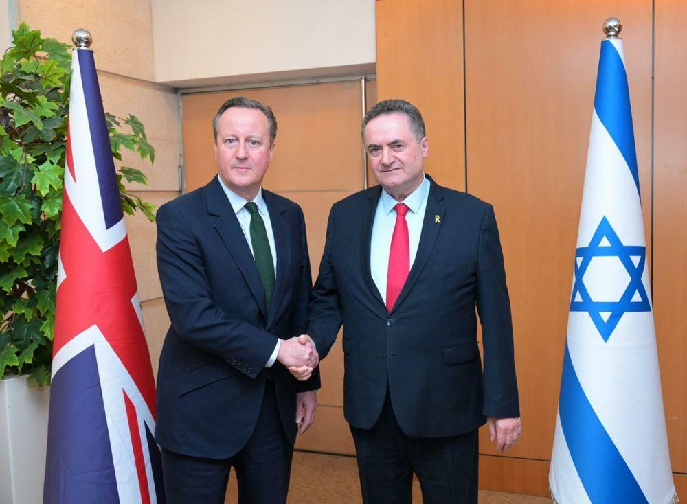 Israeli Foreign Minister Israel Katz meets with British Foreign Minister David Cameron Jan 24, 2024